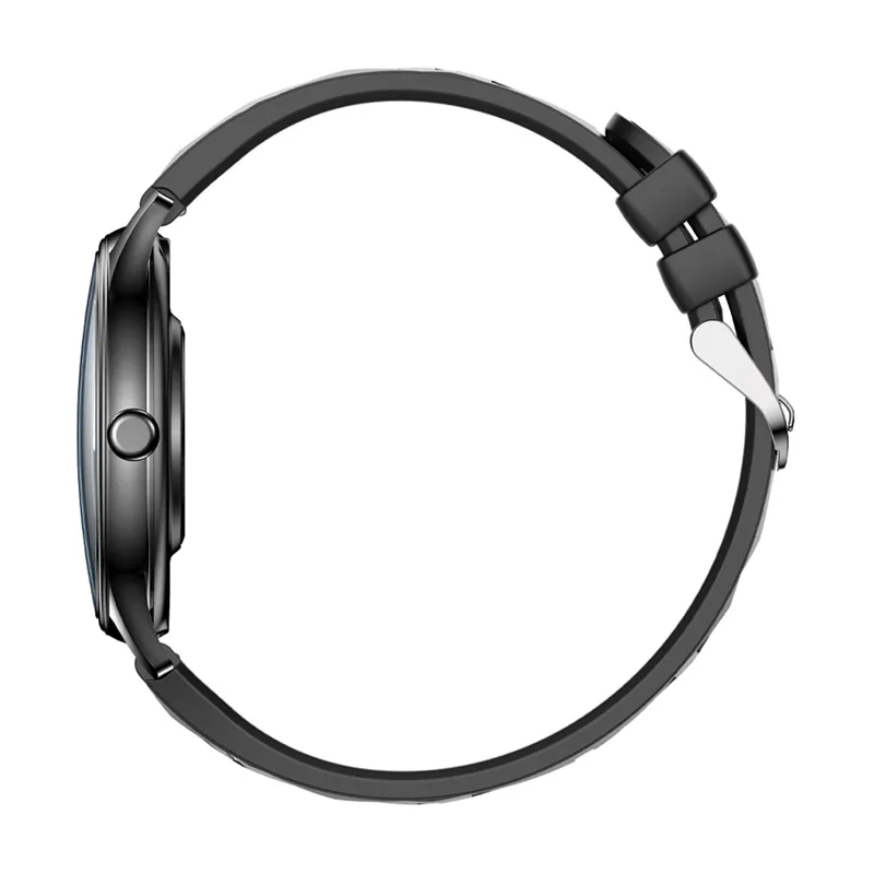 COLMI L28 Smart Watch (black silicone + black leather strap)